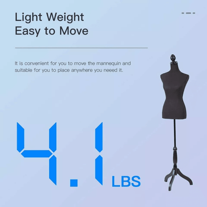 Female Mannequin Torso Dress Form Manikin Body With Adjustable Height  Wooden Tripod Base Stand For 5
