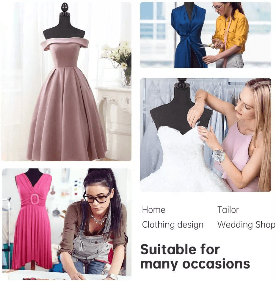 Female Mannequin Torso Dress Form Manikin Body With Adjustable Height  Wooden Tripod Base Stand For 3