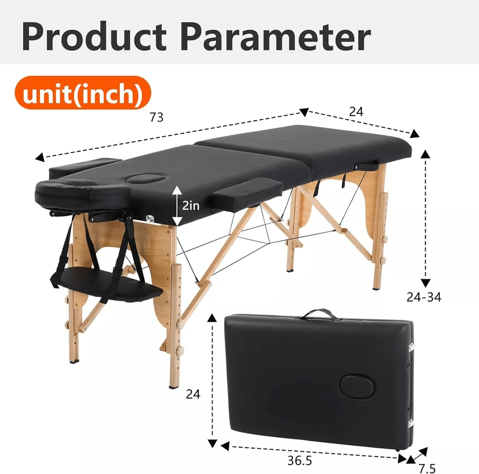 Folding Massage Bed Portable Spa Table With Carrying Case 6