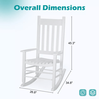 Outdoor Rocking Chair Patio Rocking Chair Porch Rocking WHigh Back Solid Wood Rocker Chairs For Gar 1