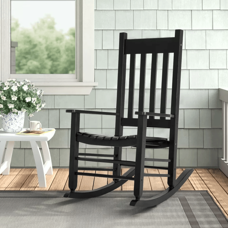 Outdoor Rocking Chair Patio Rocking Chair Porch Rocking WHigh Back Solid Wood Rocker Chairs For Gar 9