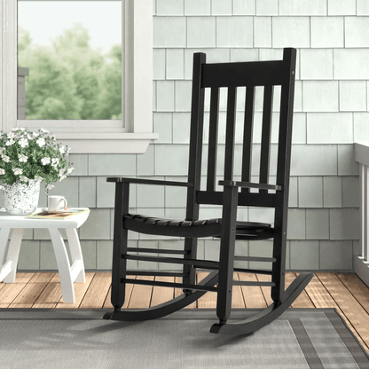 Outdoor Rocking Chair Patio Rocking Chair Porch Rocking WHigh Back Solid Wood Rocker Chairs For Gar 9