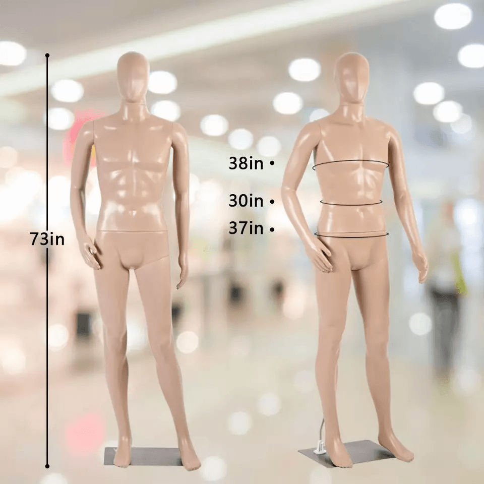 Male Full Body Realistic Mannequin Display With Head Turns Adjustable Dress Form With Metal Base Fo 6