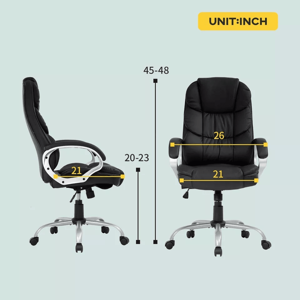 Premium High Back Leather Executive Office Chair Ergonomic Desk  Task Seating 5
