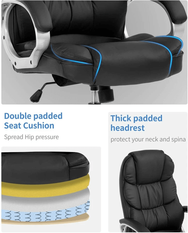 Premium High Back Leather Executive Office Chair Ergonomic Desk  Task Seating 2