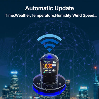 Smart Glow Tube Clock WiFi Bitcoin Tracker Cyberpunk Digital Weather Clock With IoT Compatibility 4