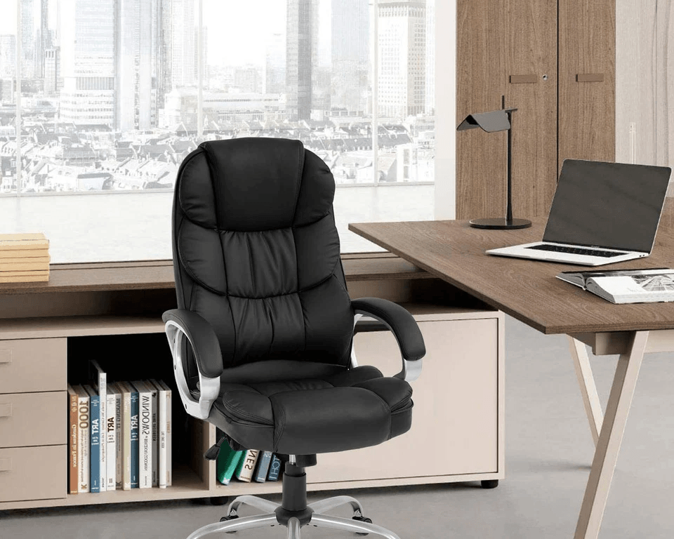 Premium High Back Leather Executive Office Chair, Ergonomic Desk & Task Seating