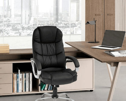 Premium High Back Leather Executive Office Chair, Ergonomic Desk & Task Seating