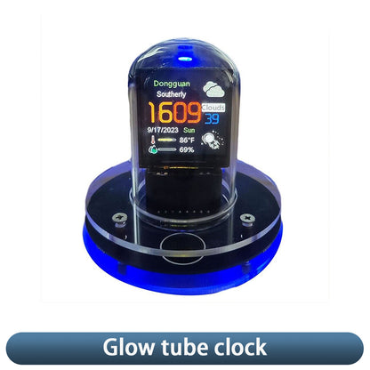 Smart Glow Tube Clock WiFi Bitcoin Tracker Cyberpunk Digital Weather Clock With IoT Compatibility 6