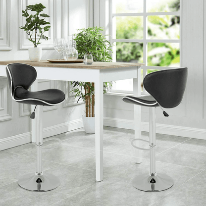 Counter Height Bar Stools Set Of 2 Adjustable Barstools With Backrest Footrest Leather Dinning Chai 10