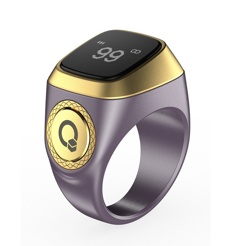 Waterproof Praise Tally Ring, Smart Digital Counter for Zikr & Muslim Prayer Time