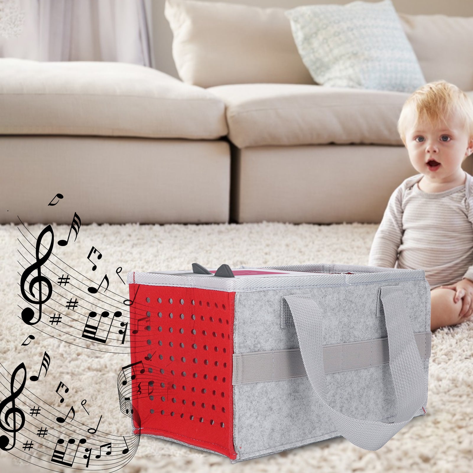 Portable Travel Carrying Storage Bag for Toniebox Extra Space Felt Cloth Case for Tonies Player Starter Set