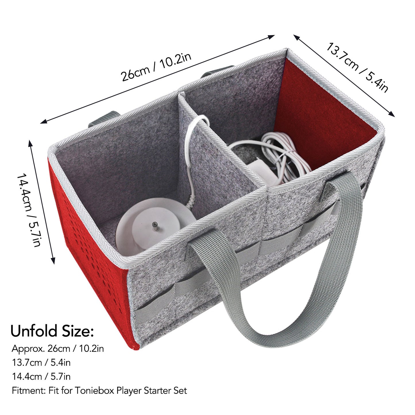 Portable Travel Carrying Storage Bag for Toniebox Extra Space Felt Cloth Case for Tonies Player Starter Set