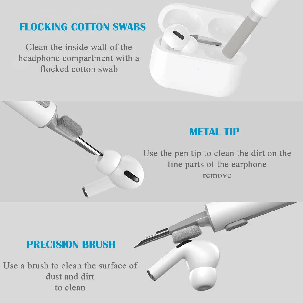 3-in-1 Sliding Cleaning Pen for AirPods & Earbuds, Pro Series Case & Headset Cleaner Tool