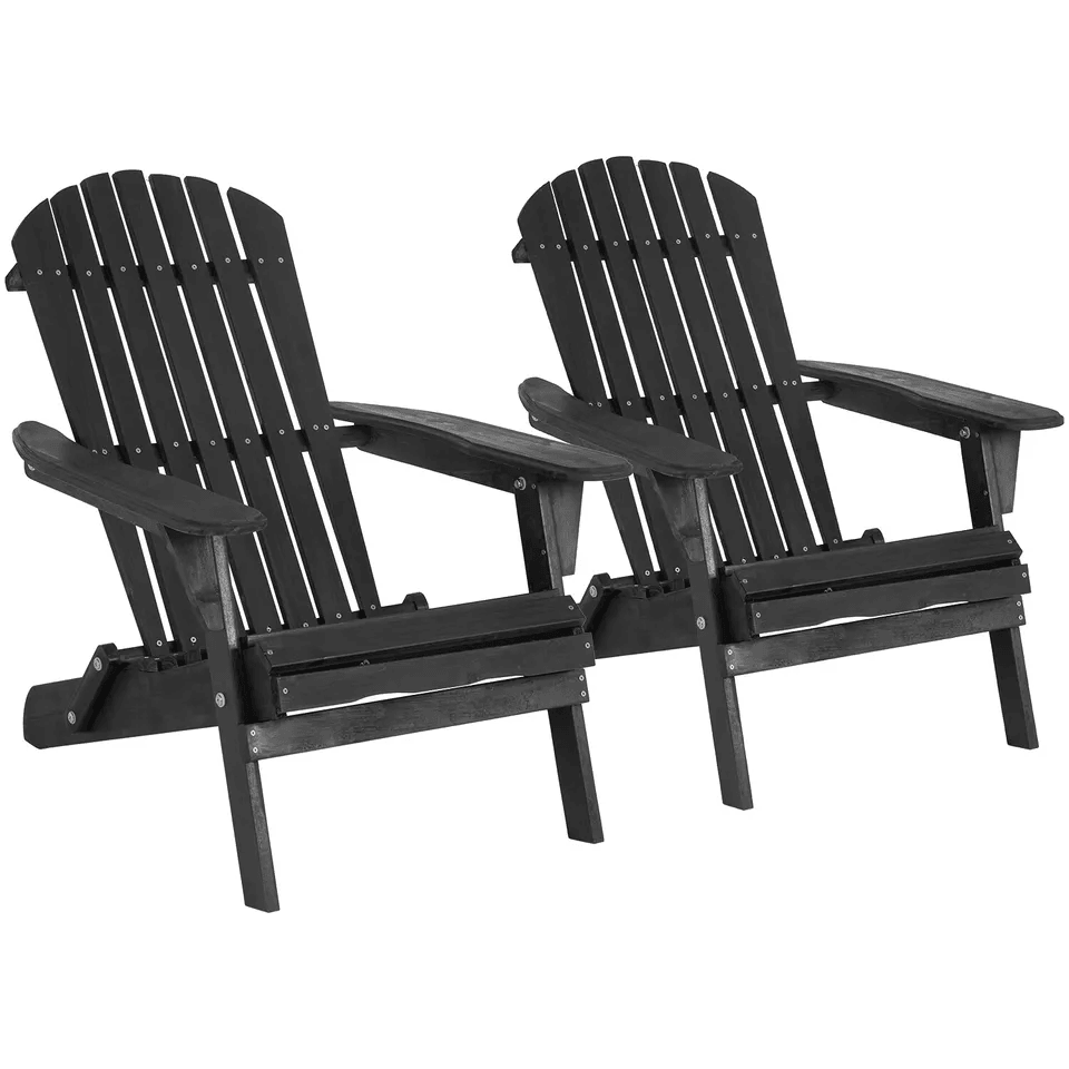 All Weather Folding Adirondack Chair Fire Pit Lounge Seating Easy Assembly 6
