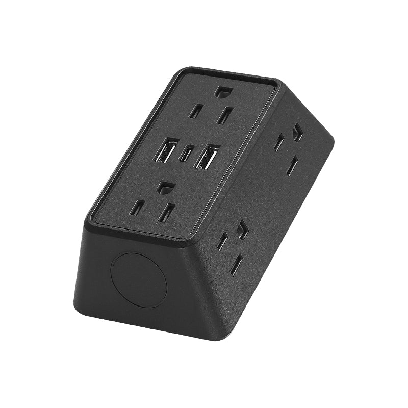 9 In 1 Power Strip With USB  Type C 6 AC Outlets 3 USB Ports Compact Wall Charger For Home Office T 5