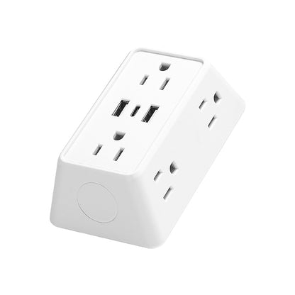 9 In 1 Power Strip With USB  Type C 6 AC Outlets 3 USB Ports Compact Wall Charger For Home Office T 6