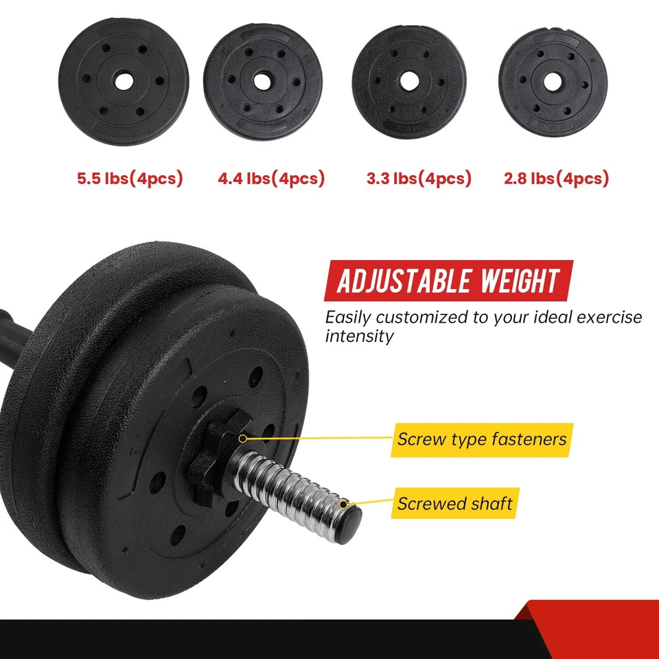 Adjustable Dumbbell Sets 2in1 Free Weights With AntiSlip Metal Handle  66 Lbs Home Gym Strength Tra 5