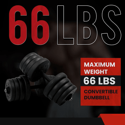 Adjustable Dumbbell Sets 2in1 Free Weights With AntiSlip Metal Handle  66 Lbs Home Gym Strength Tra 6