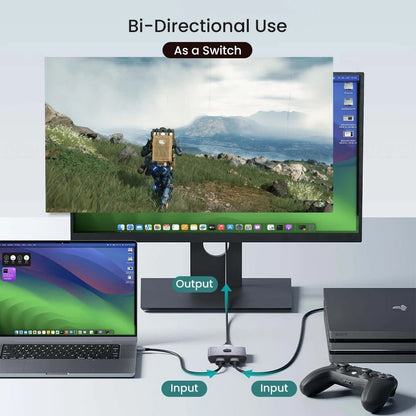 HDMI 21 BiDirectional Switcher 8K 60Hz 4K 120Hz Splitter 2 Input 1 Output 48Gbps Ultra HD Hub For P 2