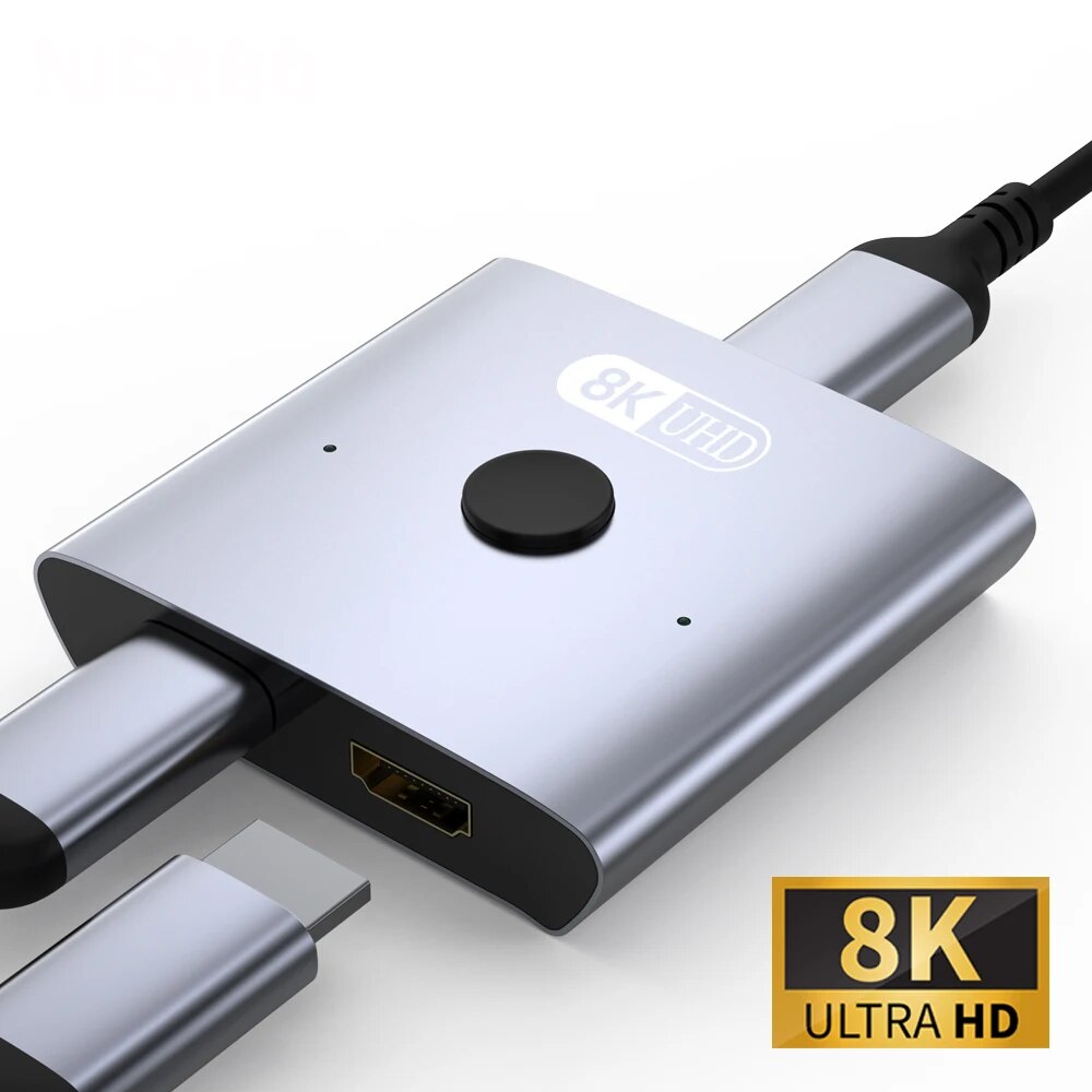 HDMI 21 BiDirectional Switcher 8K 60Hz 4K 120Hz Splitter 2 Input 1 Output 48Gbps Ultra HD Hub For P 1