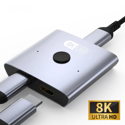 HDMI 21 BiDirectional Switcher 8K 60Hz 4K 120Hz Splitter 2 Input 1 Output 48Gbps Ultra HD Hub For P 1
