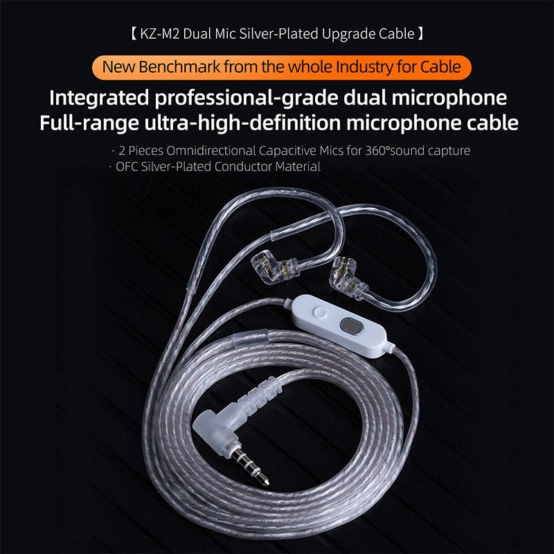 Premium KZ Type C Upgrade Cable 075mm Gold Plated Pins  Silver Plated Copper For Enhanced Headphone 2
