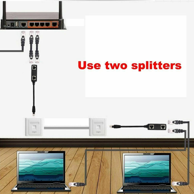 RJ45 1 To 2  1 To 3 Port Splitter Connector Cat5 Cat6 Cat7 LAN Ethernet Adapter For Network Extensi 1