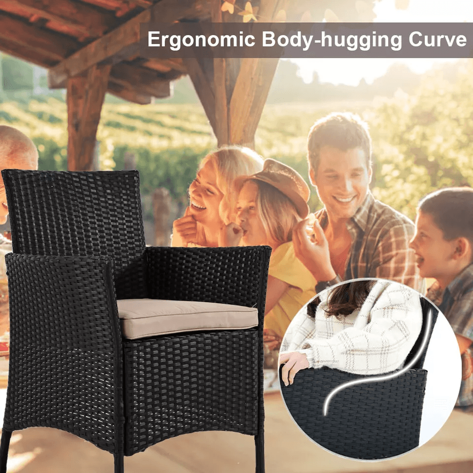 4 Piece Outdoor Patio Furniture Set Wicker Rattan Sofa  Chairs With Coffee Table 1