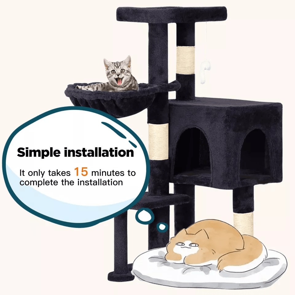 Cat Tree Tower For Indoor Cats With Scratching Posts Cat Condo Cradle MultiLevel Cat Furniture For  2