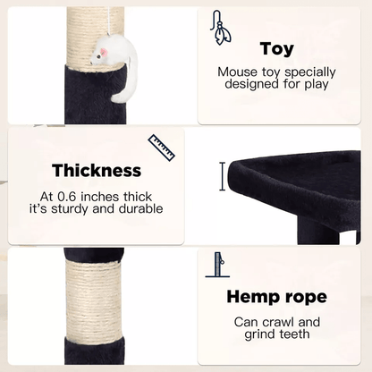 Cat Tree Tower For Indoor Cats With Scratching Posts Cat Condo Cradle MultiLevel Cat Furniture For  3