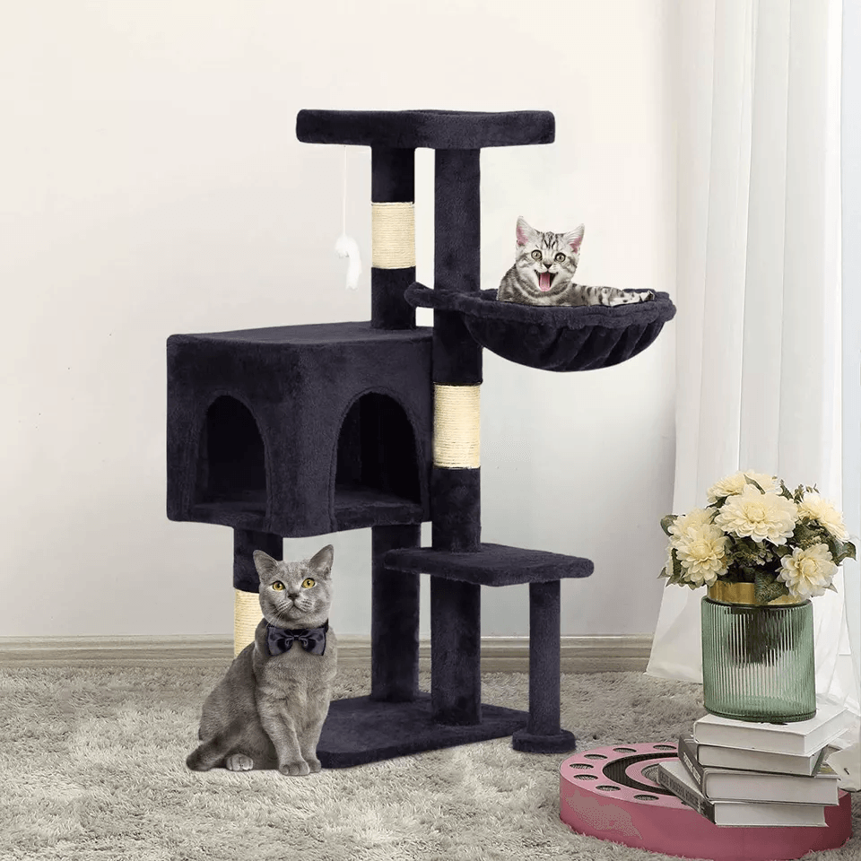Cat Tree Tower For Indoor Cats With Scratching Posts Cat Condo Cradle MultiLevel Cat Furniture For  4