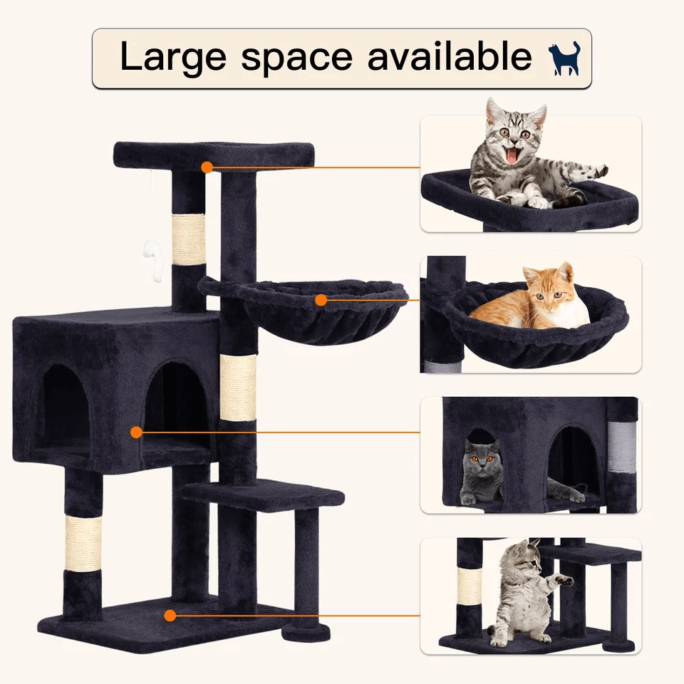 Cat Tree Tower For Indoor Cats With Scratching Posts Cat Condo Cradle MultiLevel Cat Furniture For  5