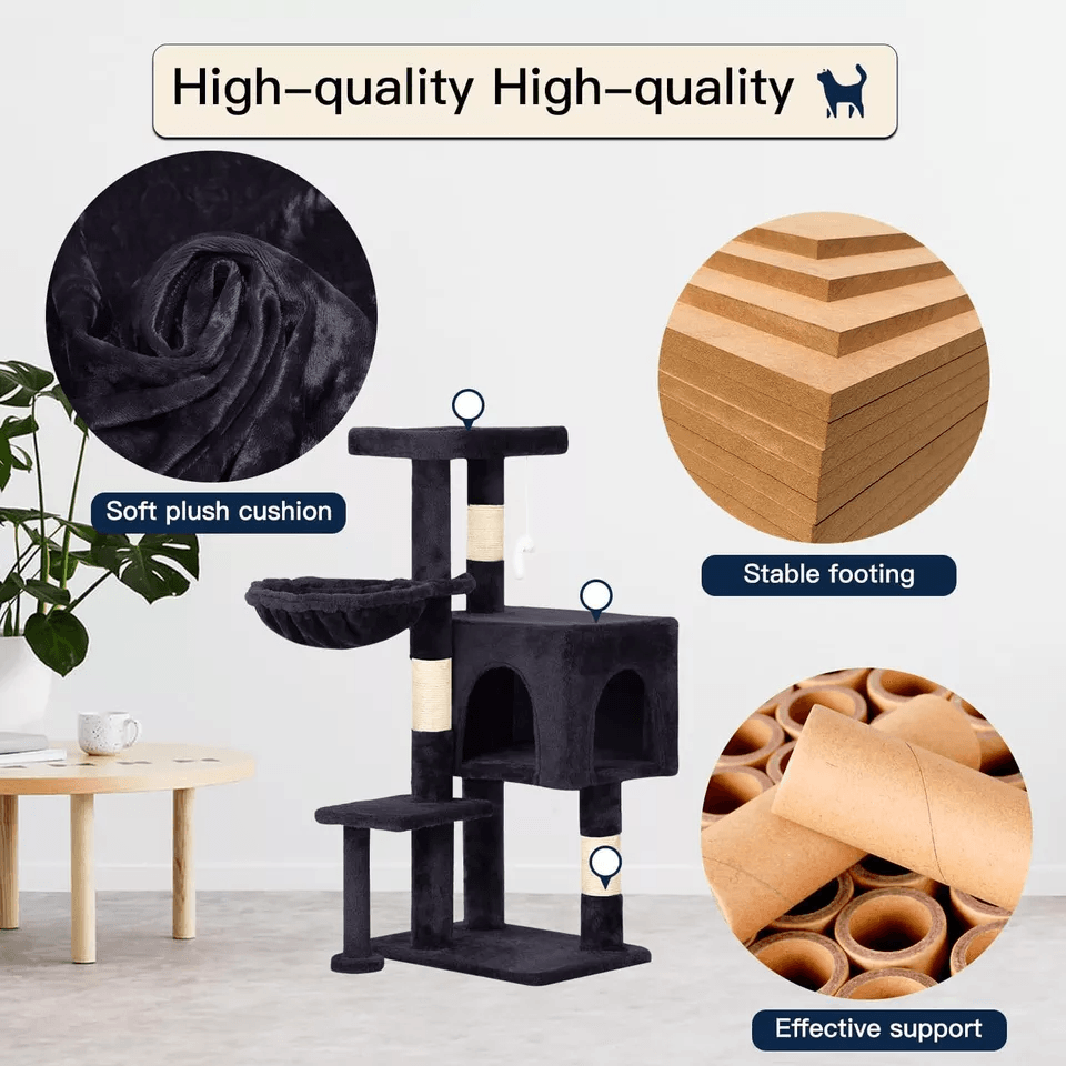 Cat Tree Tower For Indoor Cats With Scratching Posts Cat Condo Cradle MultiLevel Cat Furniture For  1