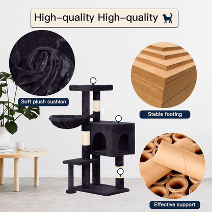 Cat Tree Tower For Indoor Cats With Scratching Posts Cat Condo Cradle MultiLevel Cat Furniture For  1