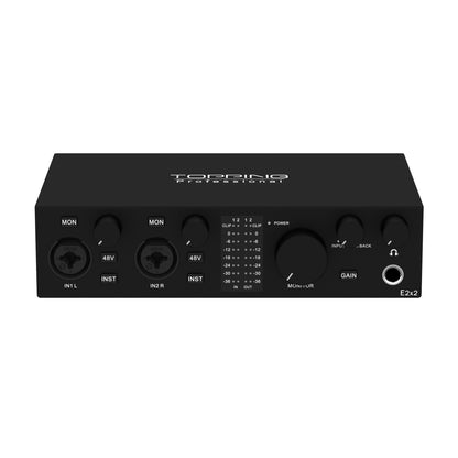 TOPPING E2x2 Professional Audio Interface 2in 2out USB Sound Card for Live Streaming, Recording & Mixing