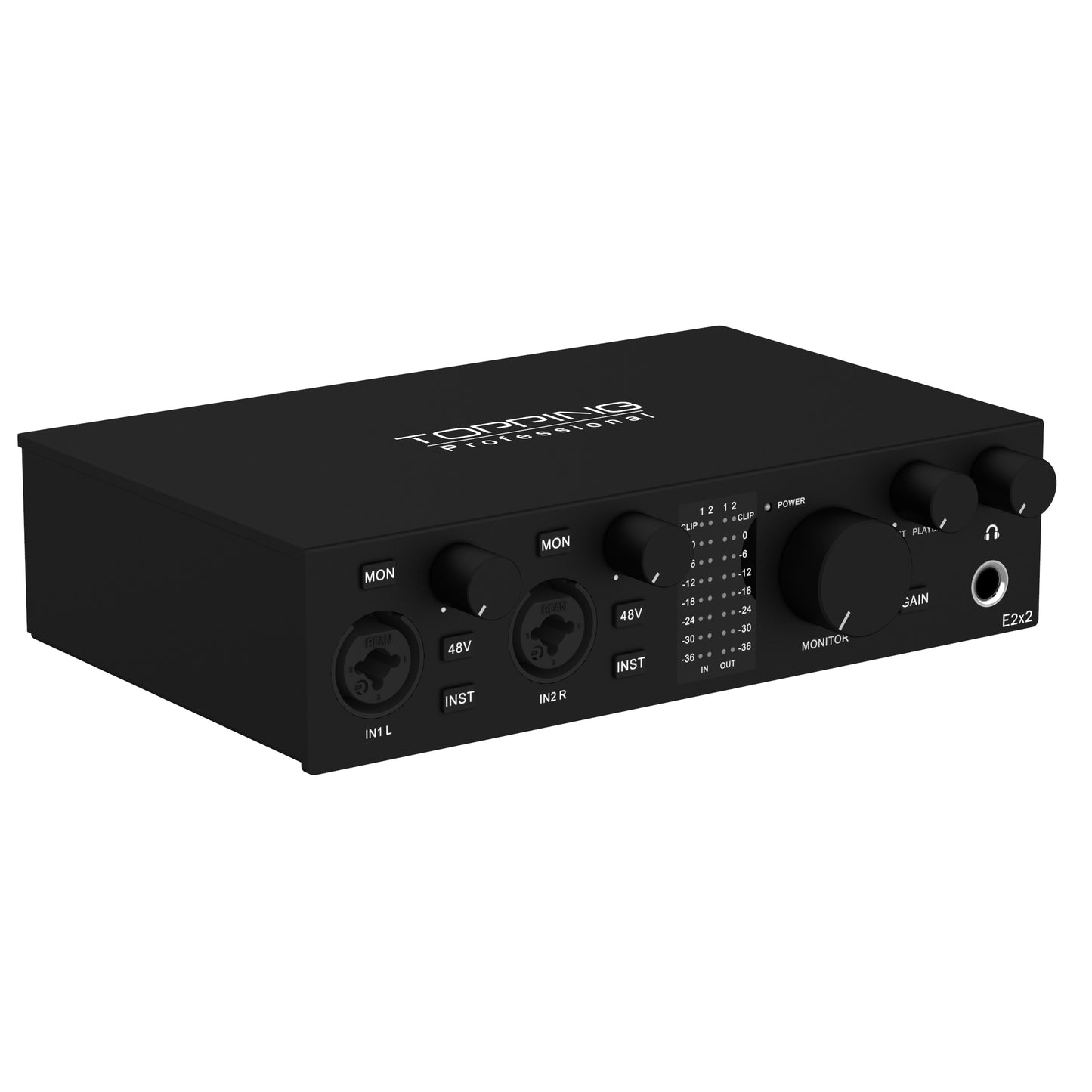 TOPPING E2x2 Professional Audio Interface 2in 2out USB Sound Card For Live Streaming Recording  Mix 7