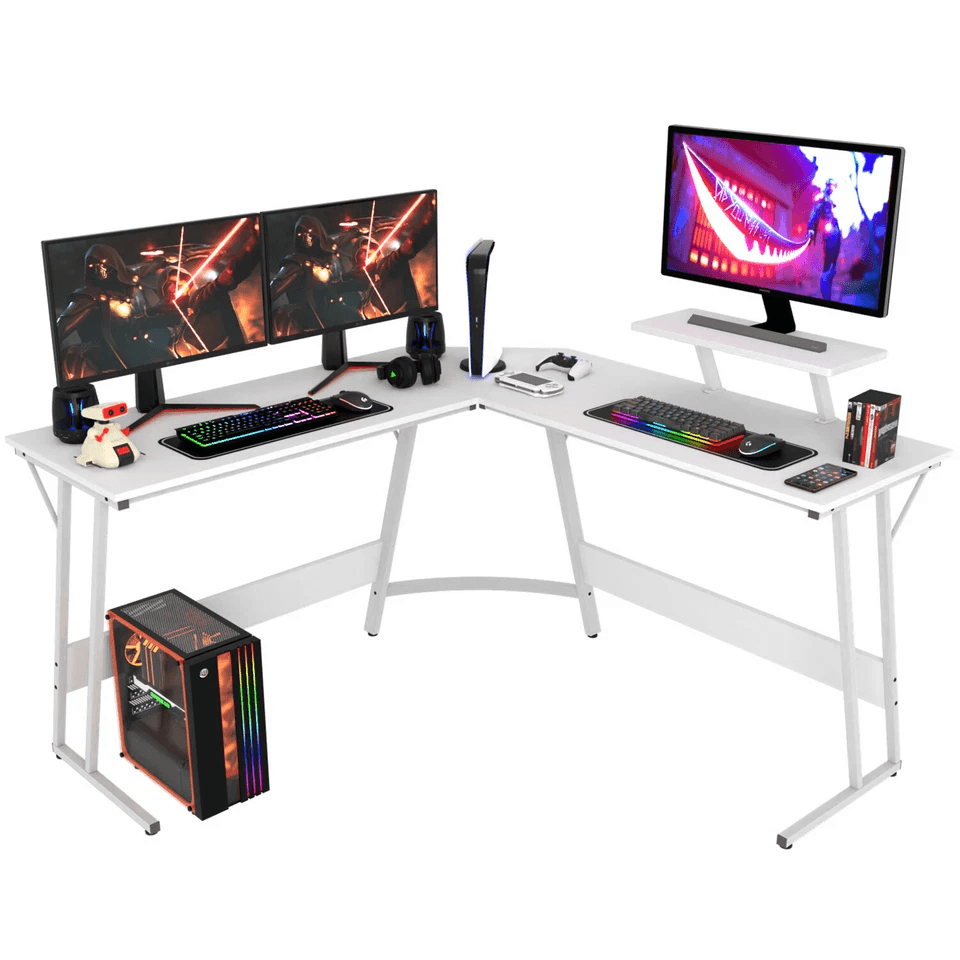 L Shaped Corner Gaming Computer Desk Large Desktop Workstation For Home Office 5