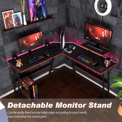 L Shaped Corner Gaming Computer Desk Large Desktop Workstation For Home Office 2