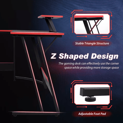 L Shaped Corner Gaming Computer Desk Large Desktop Workstation For Home Office 4