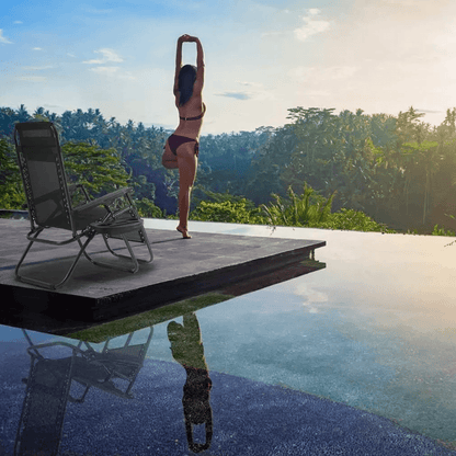 Zero Gravity Chair Lounge Chair Set Foldable Lawn Chair Outdoor Recliner Deck Chairs With Adjustabl