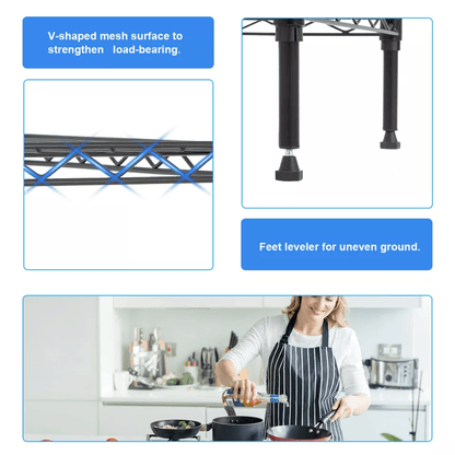 5Wire Shelving Unit Steel Large Metal Shelf Organizer  Heavy Duty Garage Storage Shelves For Kitche 3