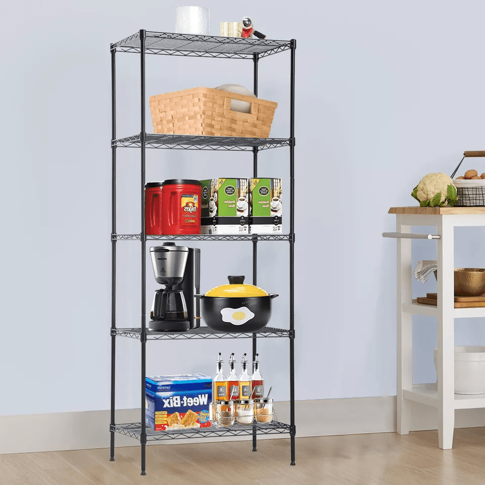 5-Wire Shelving Unit Steel Large Metal Shelf Organizer – Heavy Duty Garage Storage Shelves for Kitchen, Pantry, Office &
