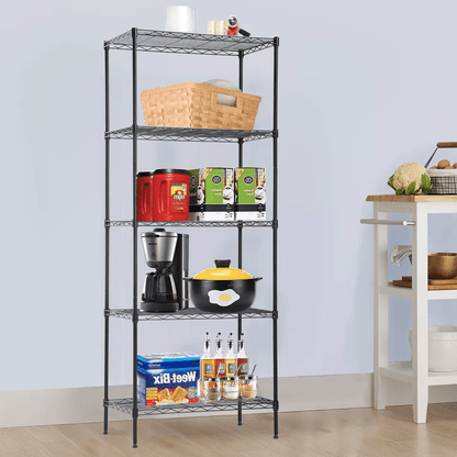 5-Wire Shelving Unit Steel Large Metal Shelf Organizer – Heavy Duty Garage Storage Shelves for Kitchen, Pantry, Office &