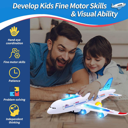 Electronic Aeroplane Toy For Kids Autopilot Flash Sound Music  Light Effects Educational Aircraft G 1