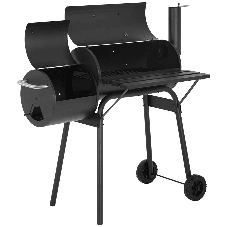Charcoal Outdoor BBQ Grill With Offset Smoke Portable Camping Grill With Dual Ovens Temperature Mon 7