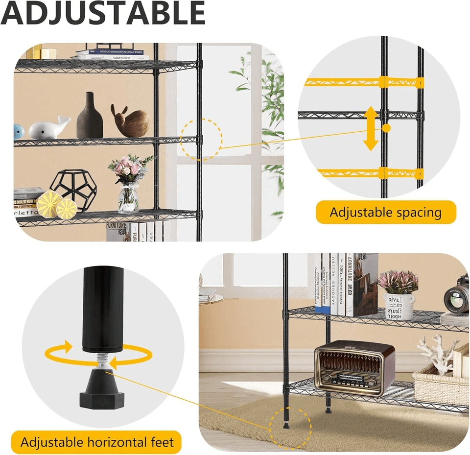 Heavy Duty 6 Shelf Wire Storage Rack Adjustable Metal Shelving Unit For Home Office Garage 3