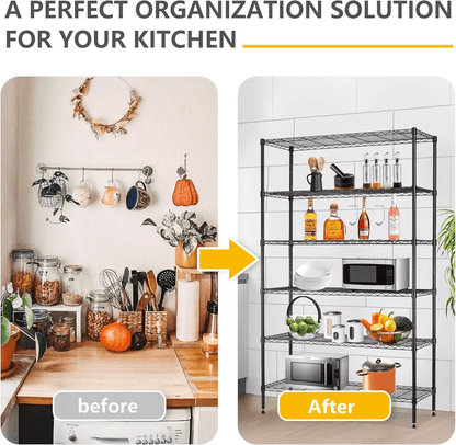 Heavy Duty 6 Shelf Wire Storage Rack Adjustable Metal Shelving Unit For Home Office Garage 2