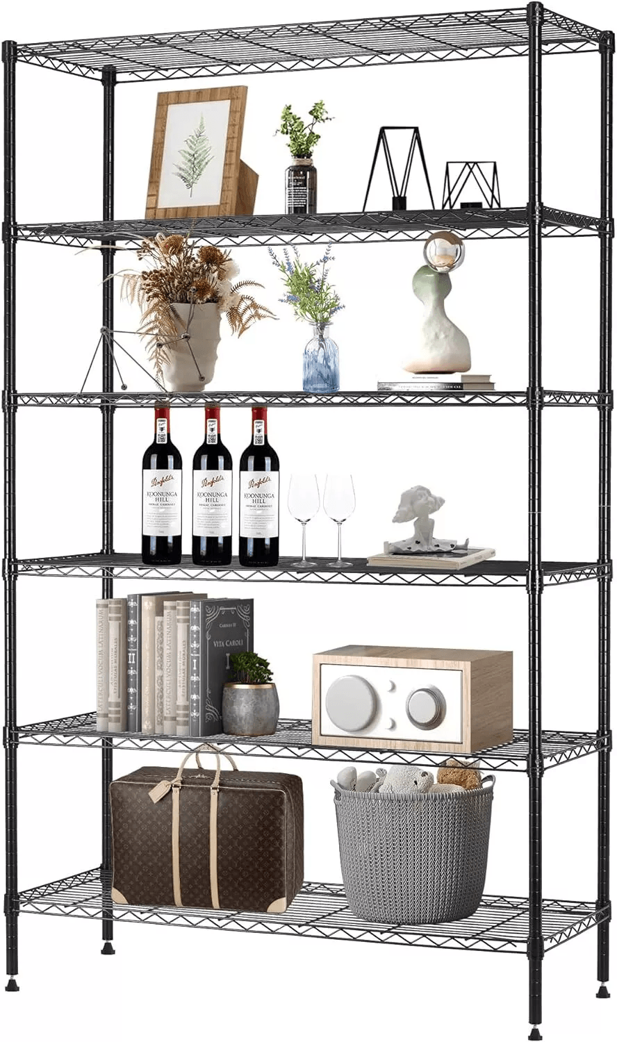 Heavy Duty 6 Shelf Wire Storage Rack, Adjustable Metal Shelving Unit for Home, Office, Garage