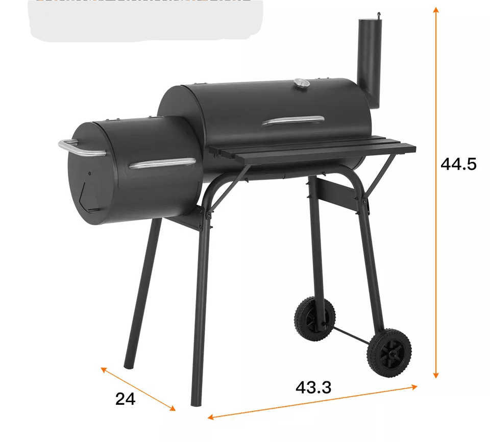 Charcoal Outdoor BBQ Grill With Offset Smoke Portable Camping Grill With Dual Ovens Temperature Mon 8